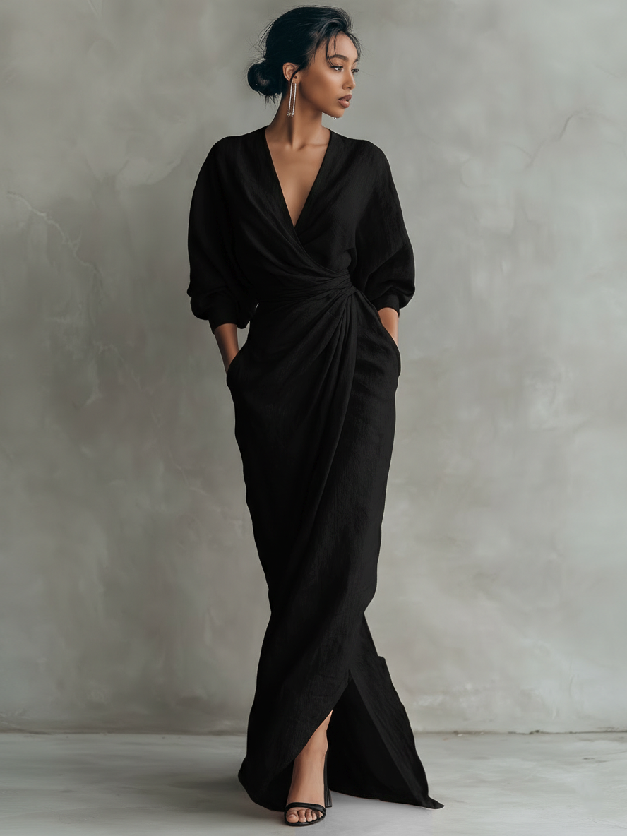 Adelaide | V-Neck Wrap Maxi Dress