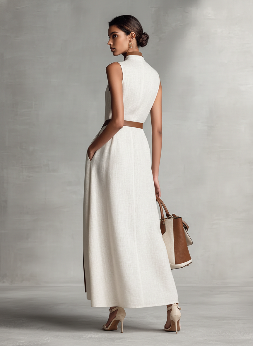 Cordelia | Sleeveless Tie-Waist Maxi Dress