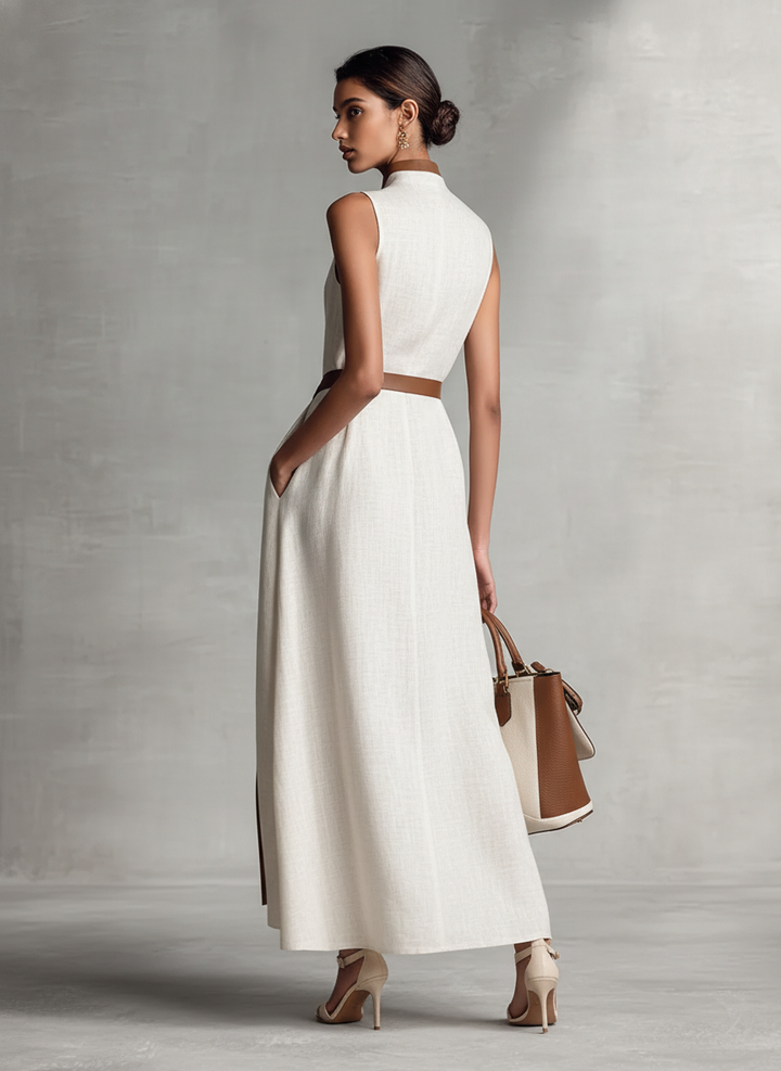 Cordelia | Sleeveless Tie-Waist Maxi Dress