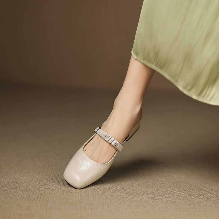 Novie | Genuine Leather Mary Jane Mules