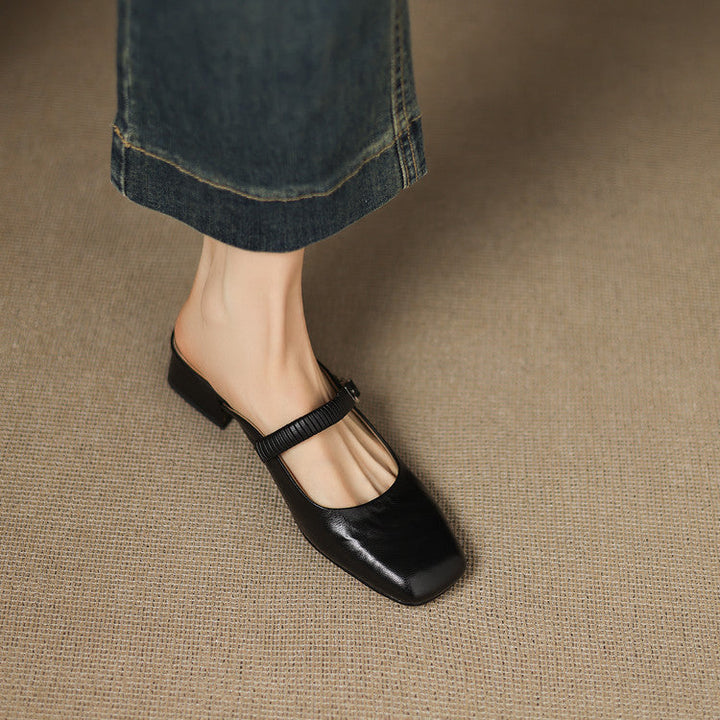 Novie | Genuine Leather Mary Jane Mules