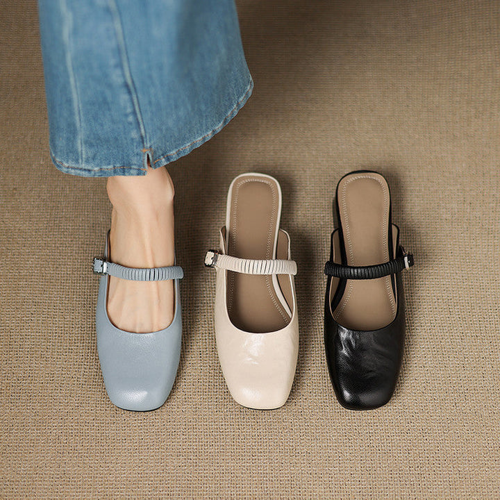 Novie | Genuine Leather Mary Jane Mules