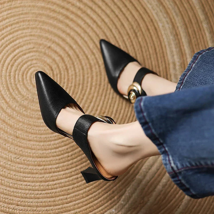 Garnet | Genuine Leather Heels