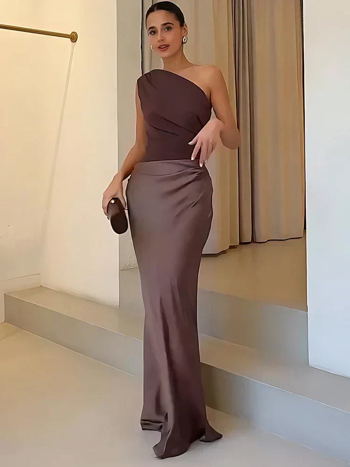 Flavia | Satin Maxi Dress