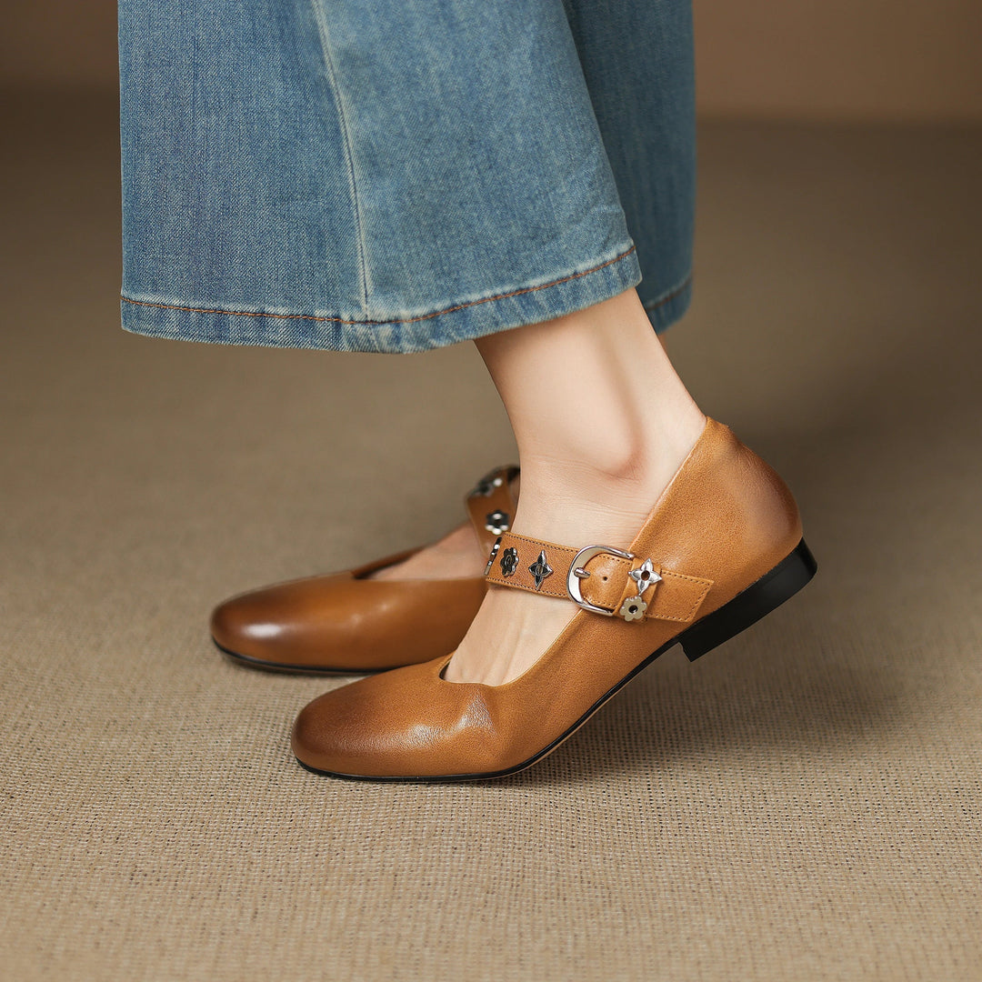 Elda | Genuine Leather Flats