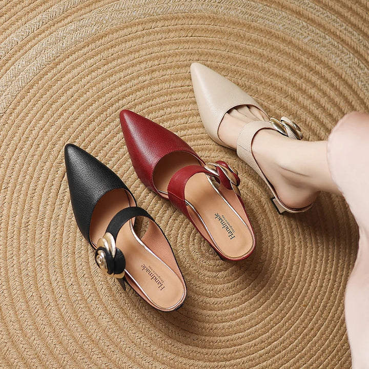 Garnet | Genuine Leather Heels