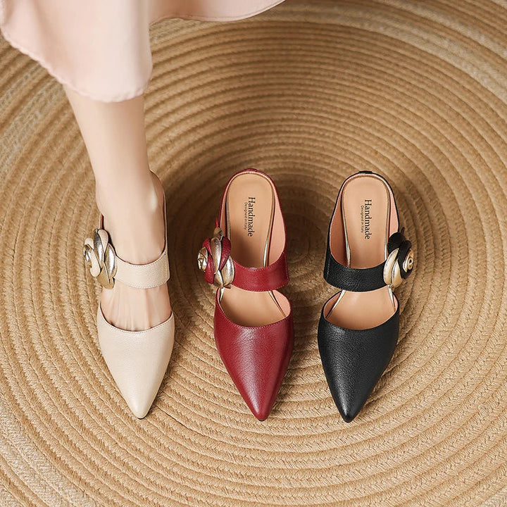 Garnet | Genuine Leather Heels