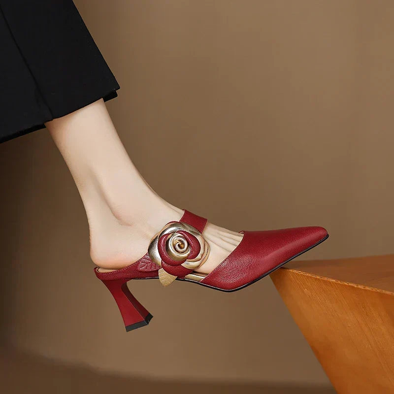 Garnet | Genuine Leather Heels