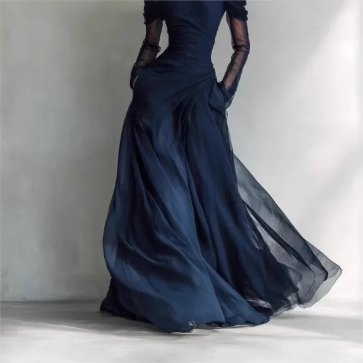Beatrice | Off-Shoulder Sheer-Sleeve Maxi