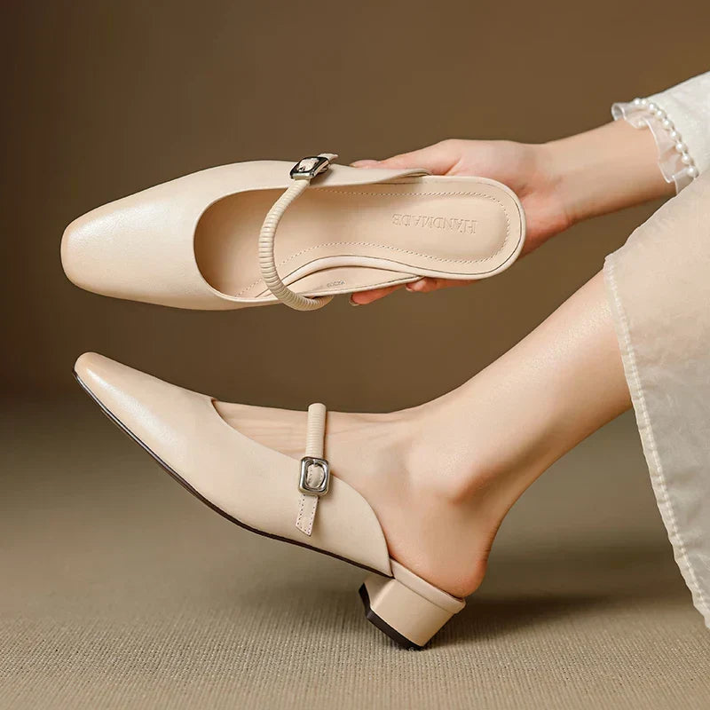 Kera | Genuine Leather Mary Jane Mules