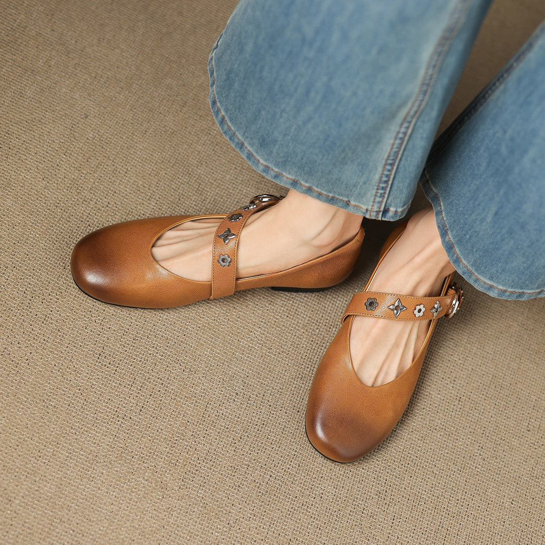 Elda | Genuine Leather Flats