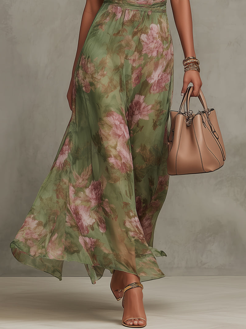 Marianne | Floral Halter-Neck Maxi Dress