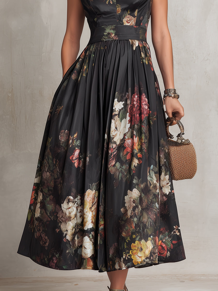 MIA | Keyhole Pleated Midi Dress