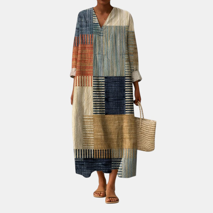 FRANCES | Bohemian Stripe Patchwork Maxi
