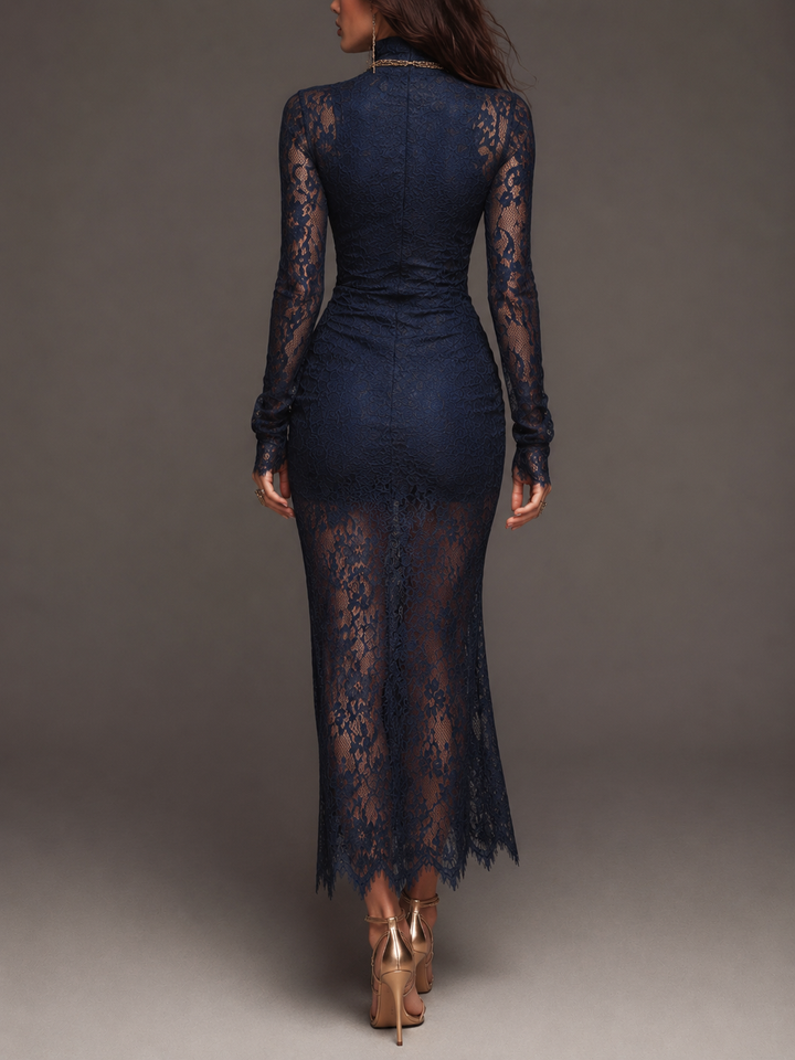 Isabella | Floral Lace Midi Bodycon Dress