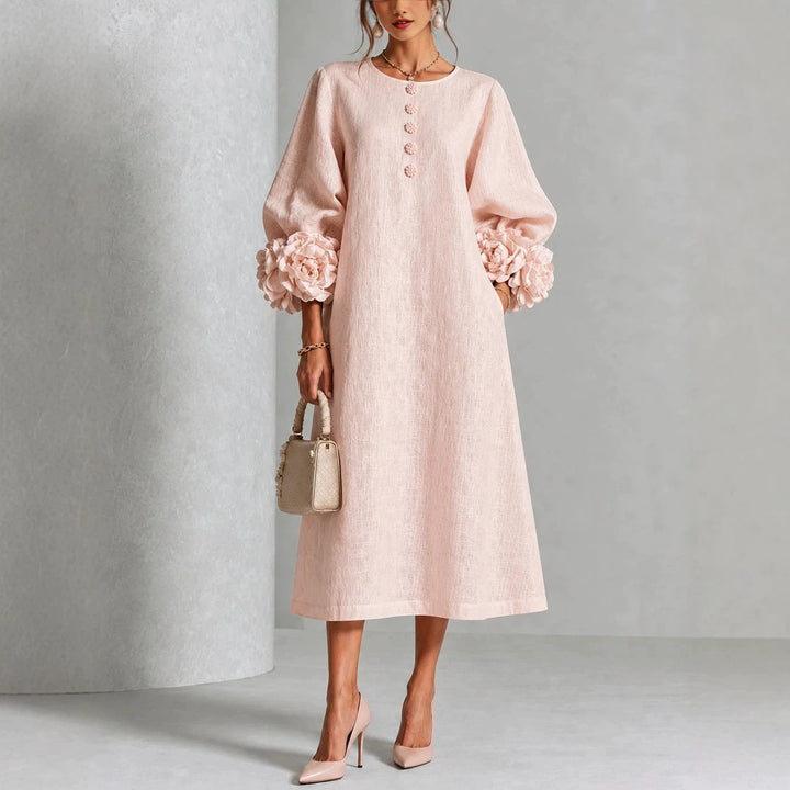 IVY | Rose-Cuff Sleeve Midi Dress