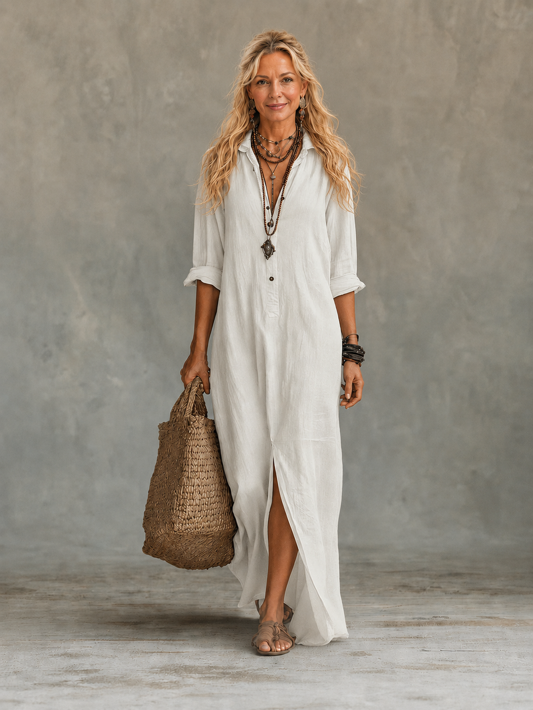 VIVIENNE | Button-Down Maxi Dress