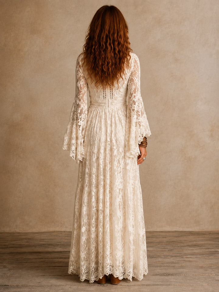 EMILY | Vintage Flared-Sleeve Maxi Dress