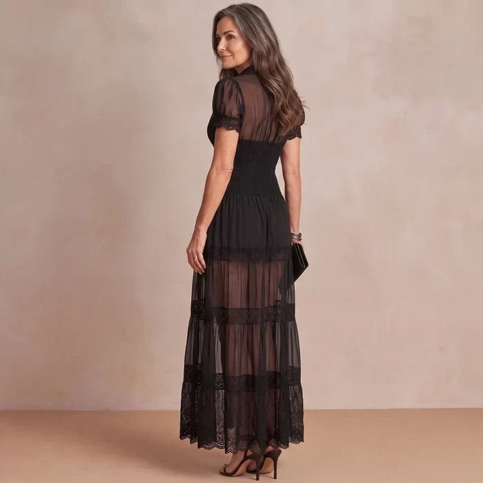 SOPHIA | Sheer Panel Maxi Dress