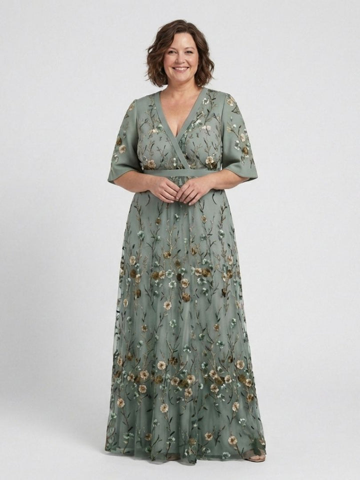 Delia | Floral Short Sleeve Maxi Dress