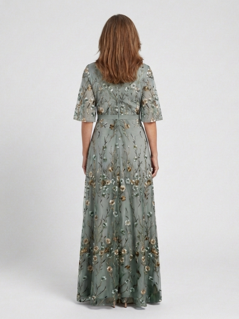 Delia | Floral Short Sleeve Maxi Dress