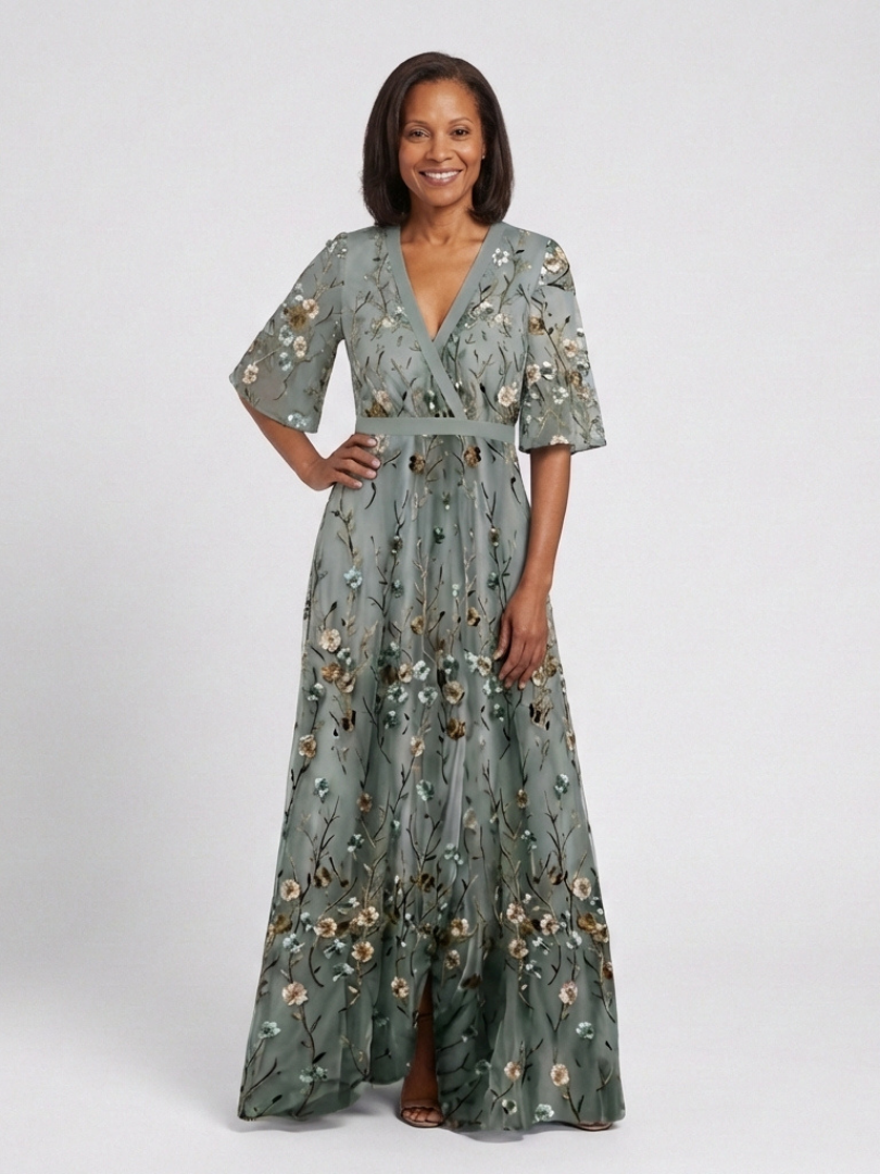 Delia | Floral Short Sleeve Maxi Dress