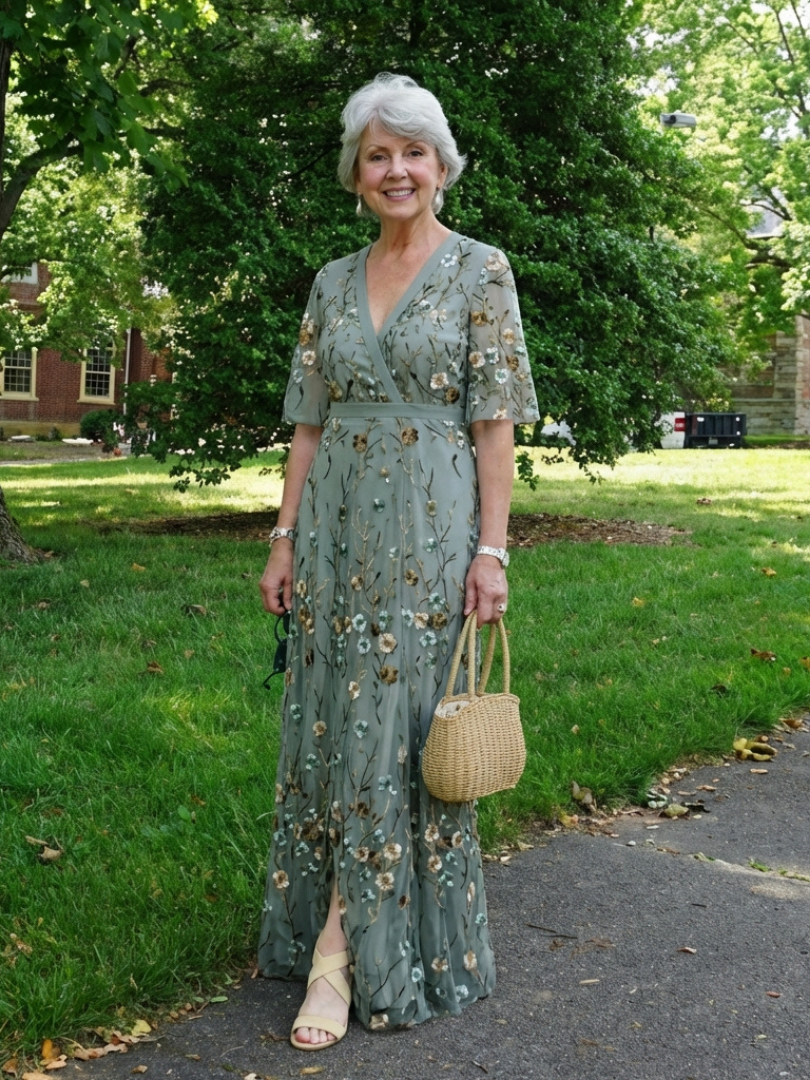 Delia | Floral Short Sleeve Maxi Dress