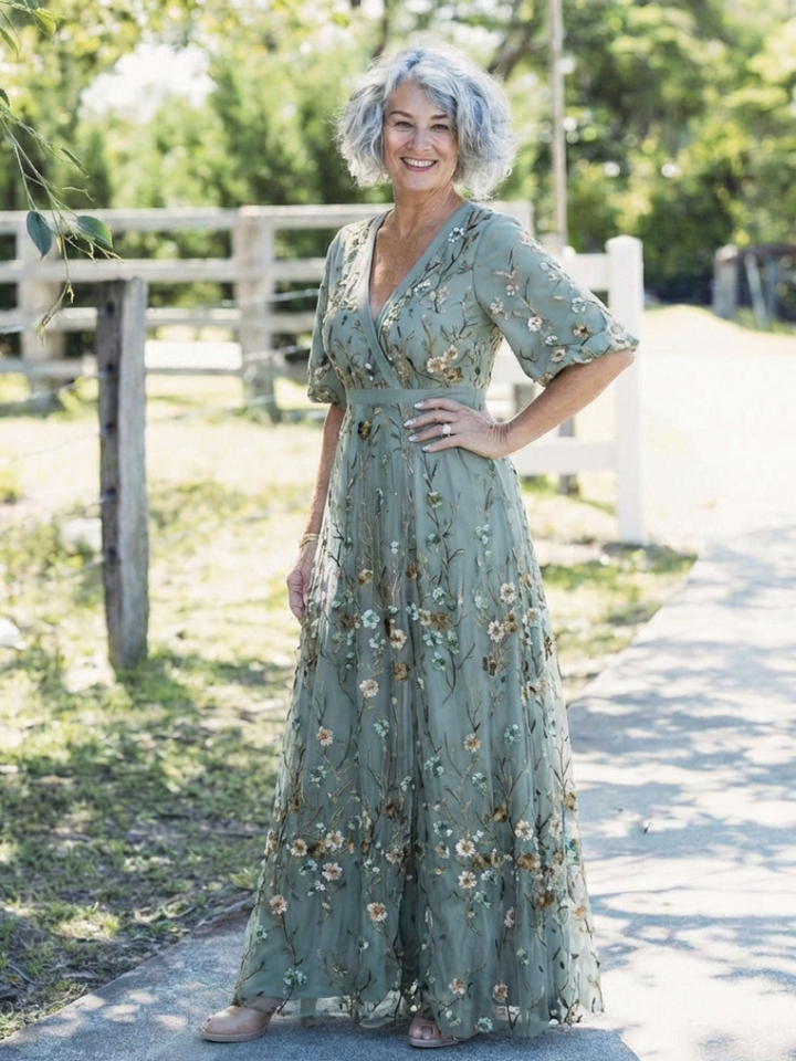 Delia | Floral Short Sleeve Maxi Dress