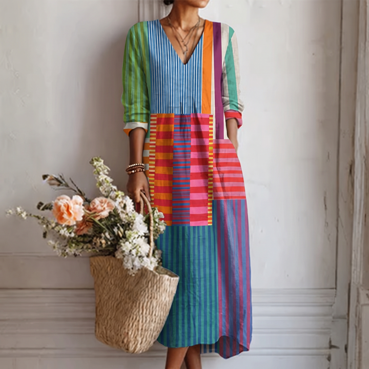 BEATRICE | Bohemian Bright Patchwork Maxi