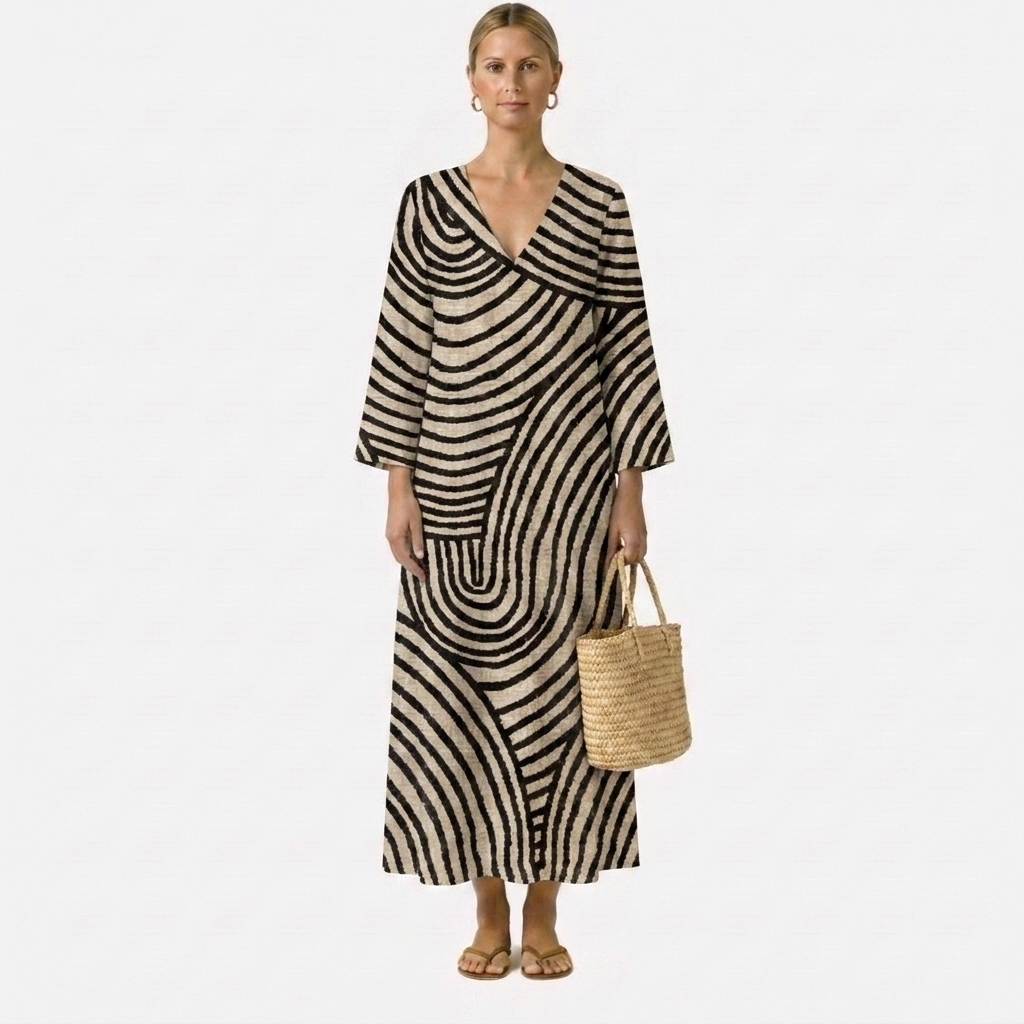 VIVIAN | Bohemian Zebra Stripe Maxi