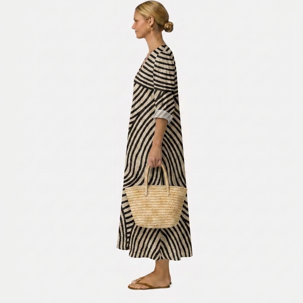 VIVIAN | Bohemian Zebra Stripe Maxi