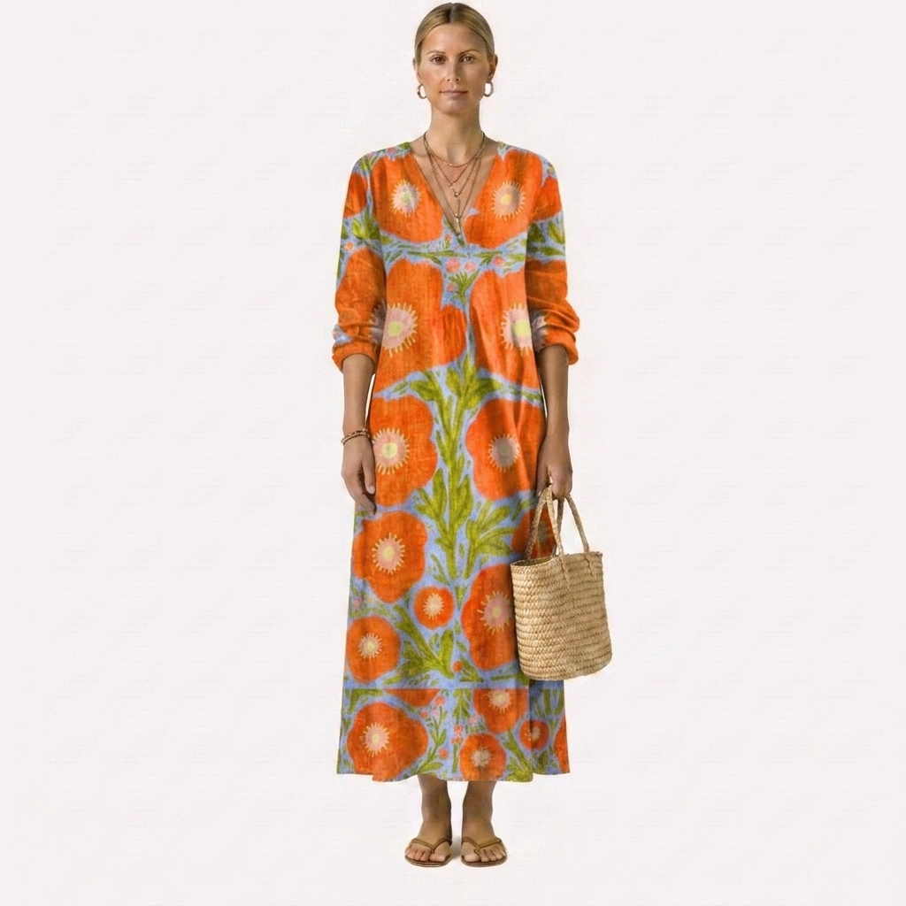 MARIGOLD | Bohemian Orange Field Floral Maxi