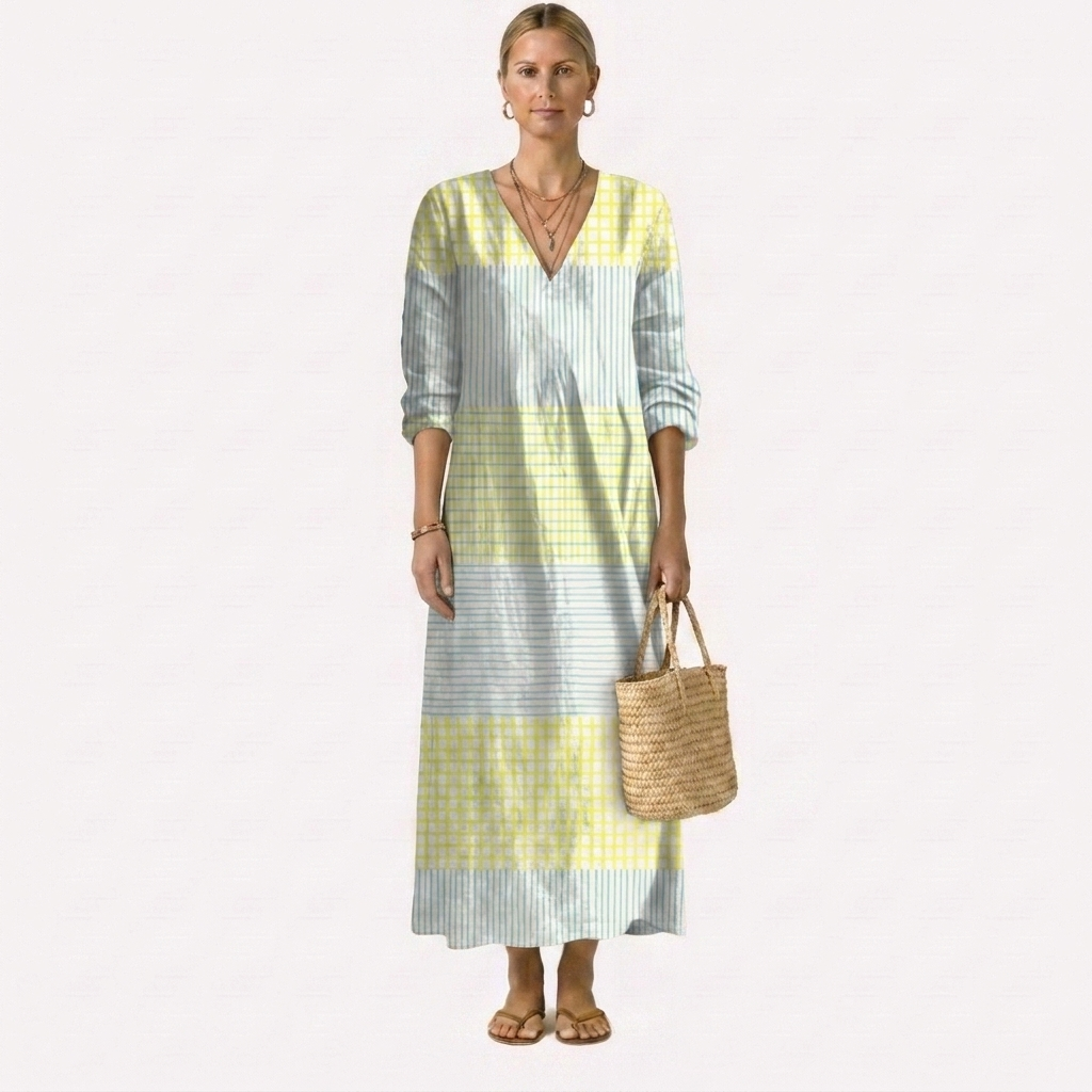 MAEVE | Bohemian Yellow Gingham Maxi