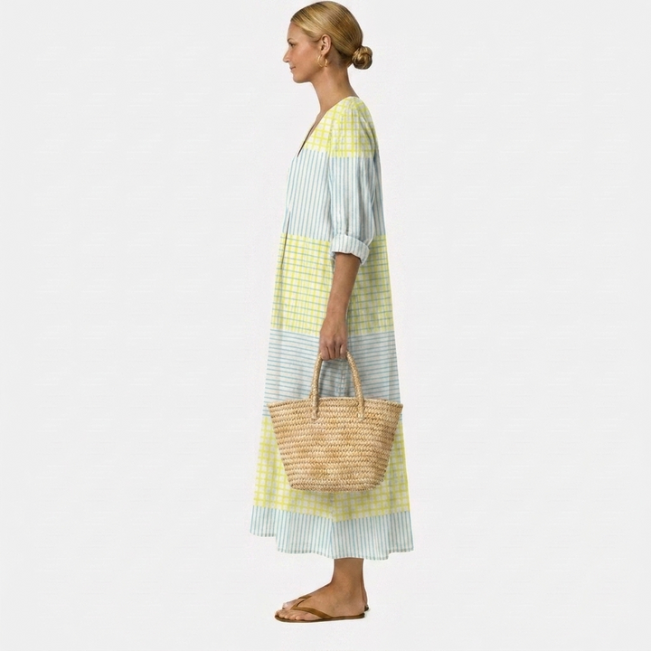 MAEVE | Bohemian Yellow Gingham Maxi