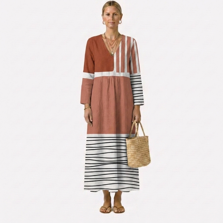 HARPER | Bohemian Terracotta Stripe Maxi