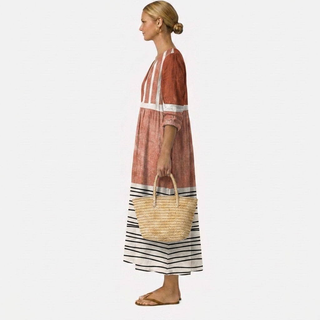 HARPER | Bohemian Terracotta Stripe Maxi