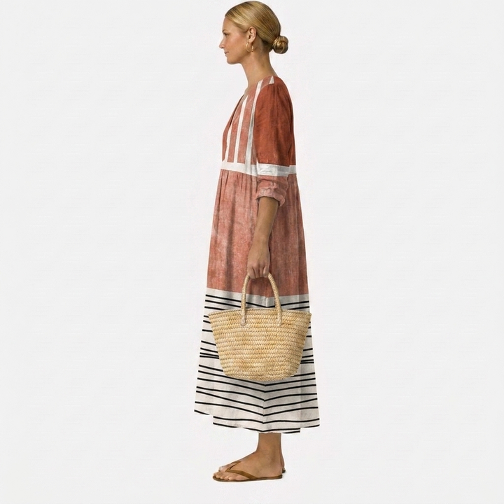 HARPER | Bohemian Terracotta Stripe Maxi
