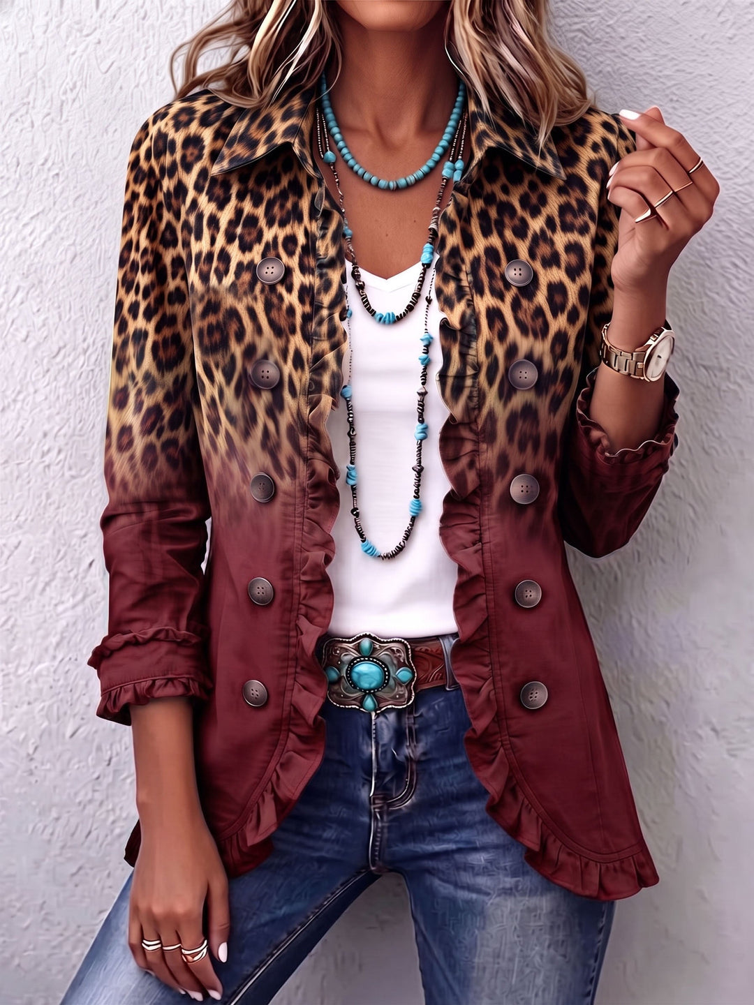 ELSPETH | Ombré Leopard Blazer