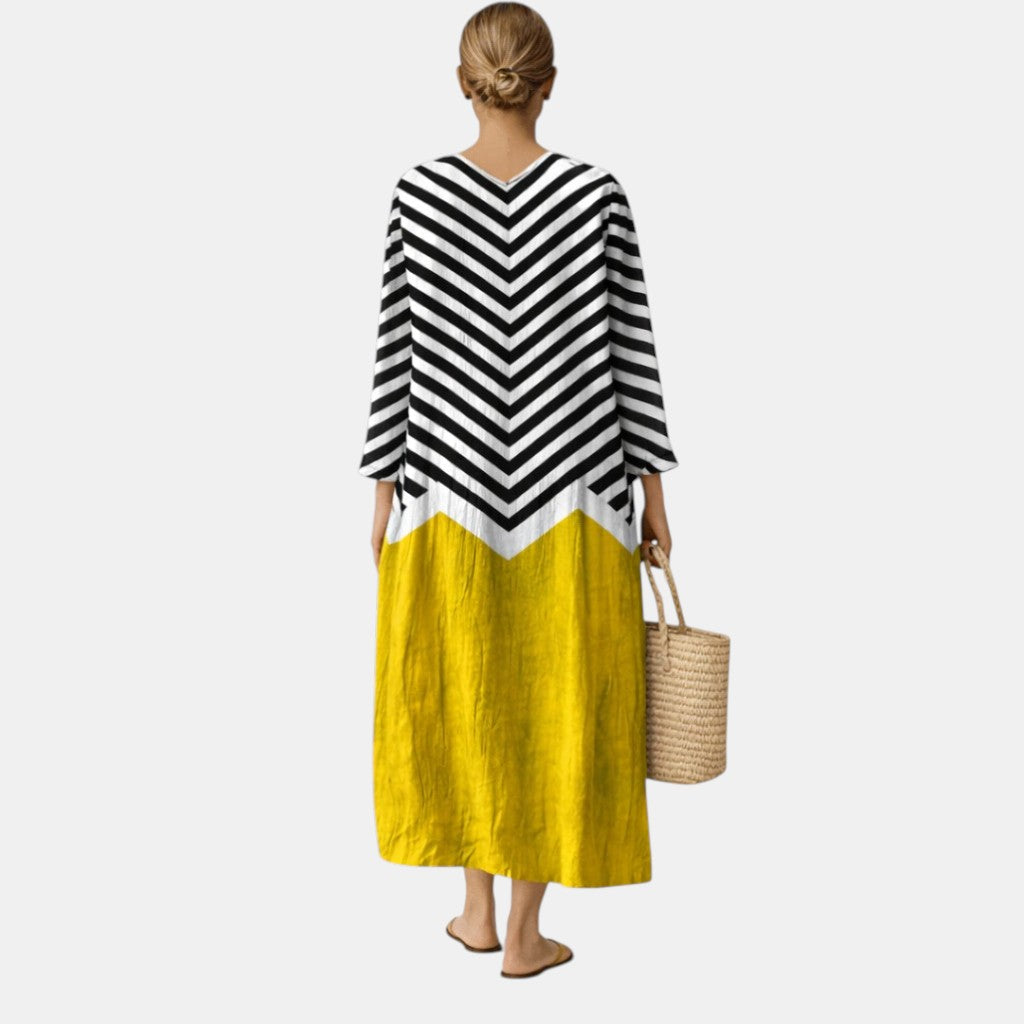 GOLDIE | Bohemian Chevron Yoke Maxi