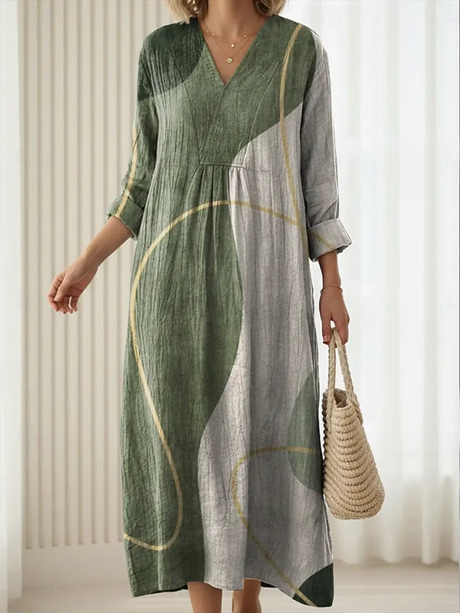 OLIVE | Bohemian Abstract Linework Maxi